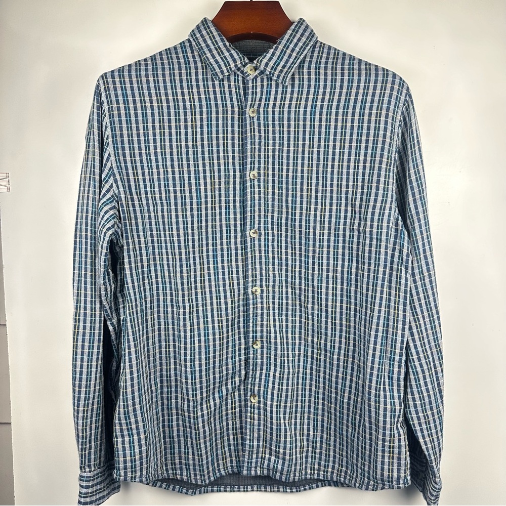 Carbon 2 Cobalt Shirt Men’s M Blue White Long Sleeve Cotton Casual‎ Button Up